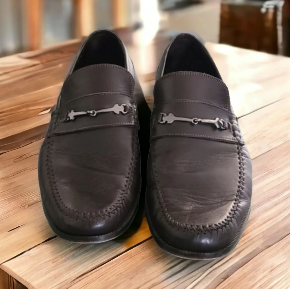 BRUNO MAGLI Italy Horsebit Loafers Men 11.5 Italian Leather Designer Dress Shoes